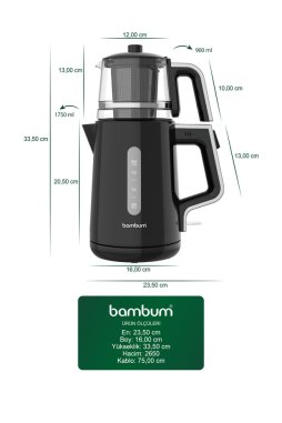 Bambum Force  Cam Demlikli Çay Makinesi