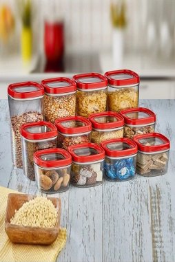 Bonny Erzak Saklama Kabı 12'Li Set Kırmızı