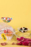 6 Adet Boncuklu Ayaklı Plastik Mika Lokumluk Mini Sunumluk Lokumluk