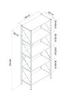 Metal Kitaplık 5 Raflı Ofis Kitaplığı Kitap Dosya Rafı Ceviz
