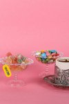 6 Adet Boncuklu Ayaklı Plastik Mika Lokumluk Mini Sunumluk Lokumluk