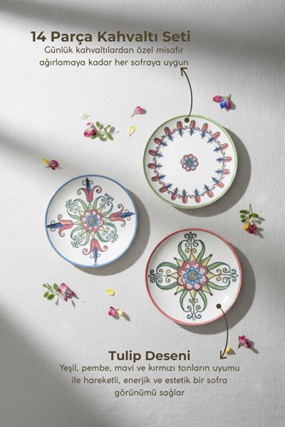Bambum Moderna 14 Parça Kahvaltı Takımı Tulip