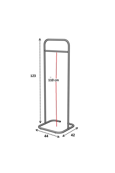 Metallica Concept Butik Dik Tekli Siyah Konfeksiyon Askısı Ayaklı Askılık Elbise Askılığı