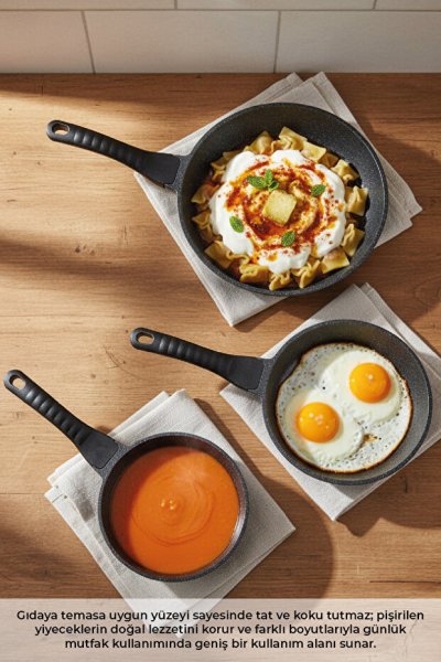 Bambum Lizbon 3'Lü Tava Seti Siyah