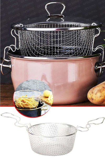 Cips Patates Kızartma Fritöz Için Haşlama Teli Hareketli Kulp 20 Cm