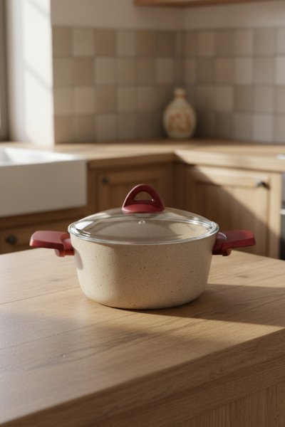 Bambum Pluto 7 Parça Granit Tencere Seti Krem