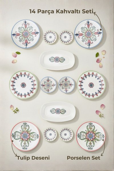 Bambum Moderna 14 Parça Kahvaltı Takımı Tulip